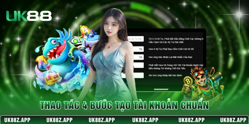 Thao tác 4 bước tạo tài khoản chuẩn